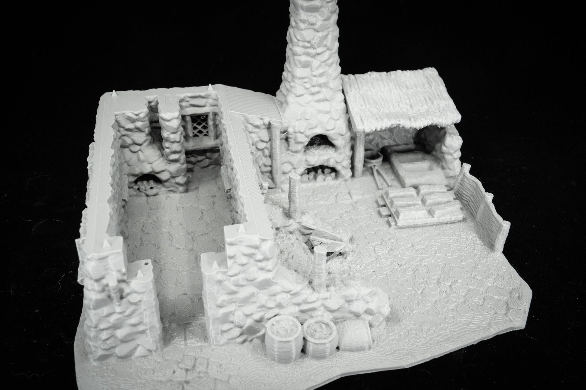 Blacksmith House Terrain for Dungeons and Dragons, DnD Miniature Terrain, Smelter House, 27mm Miniatures