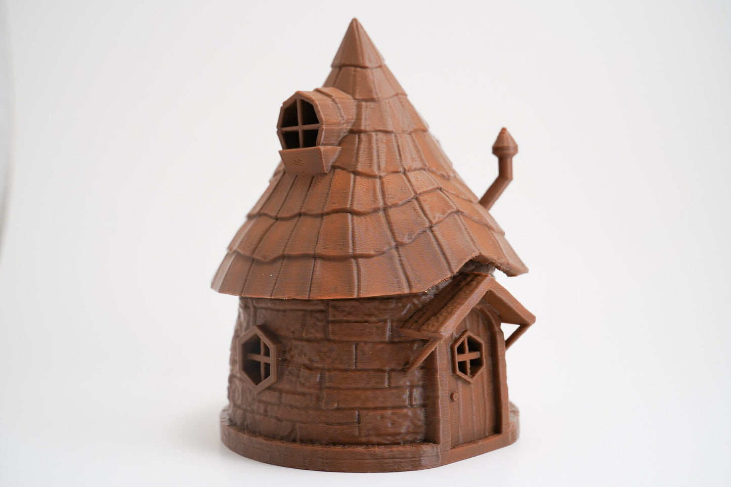 Fairy Hut Tea light Holder w/ Removable Roof, Fairy Hut/ Gnome Hut Night Light, Medieval Hut Container with Removable Roof/Lid, Fantasy Hut