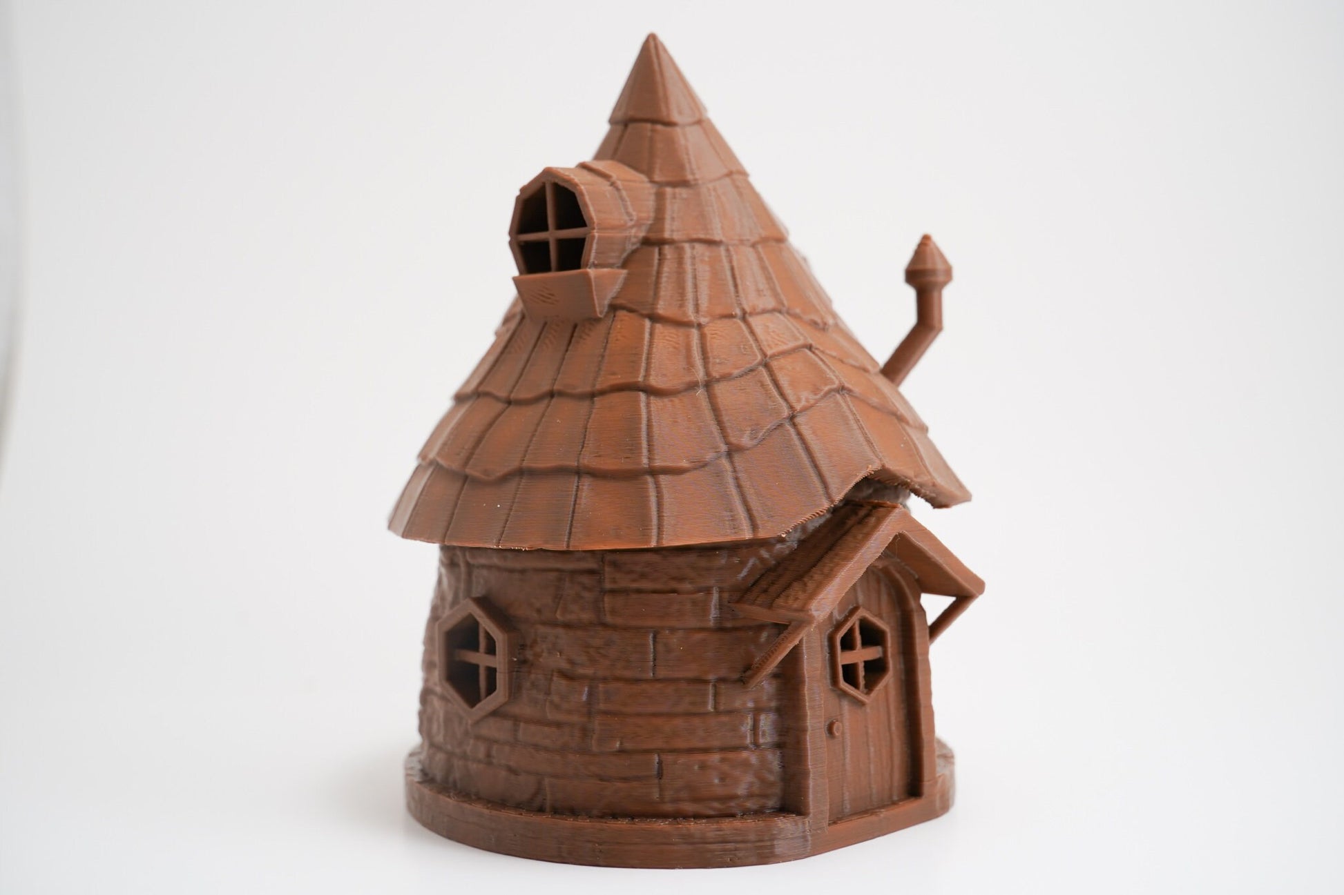Fairy Hut Tea light Holder w/ Removable Roof, Fairy Hut/ Gnome Hut Night Light, Medieval Hut Container with Removable Roof/Lid, Fantasy Hut