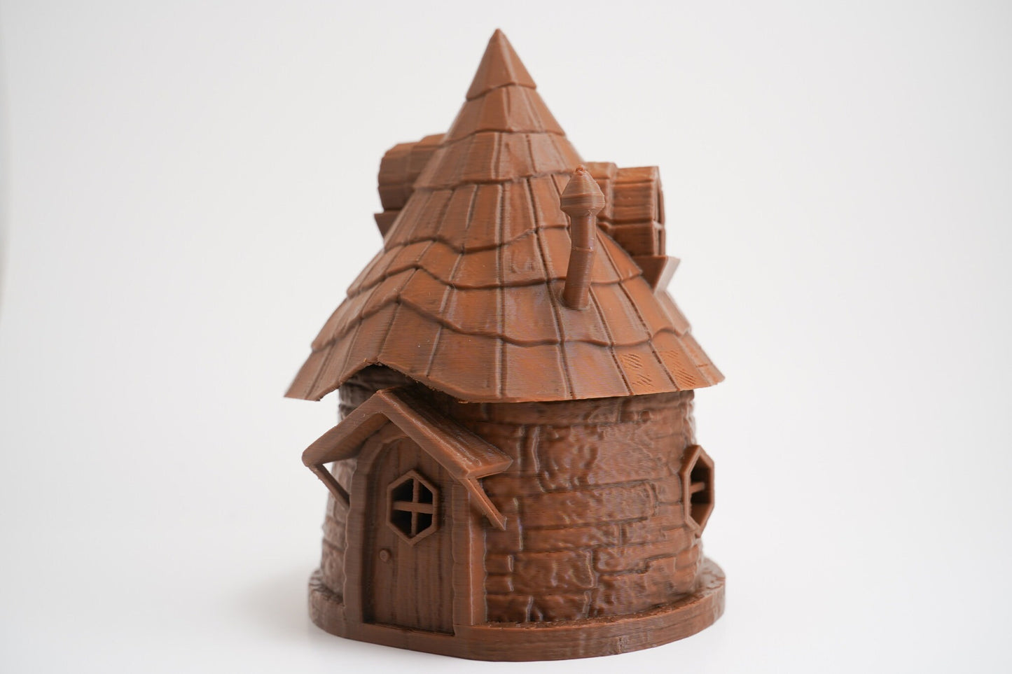 Fairy Hut Tea light Holder w/ Removable Roof, Fairy Hut/ Gnome Hut Night Light, Medieval Hut Container with Removable Roof/Lid, Fantasy Hut