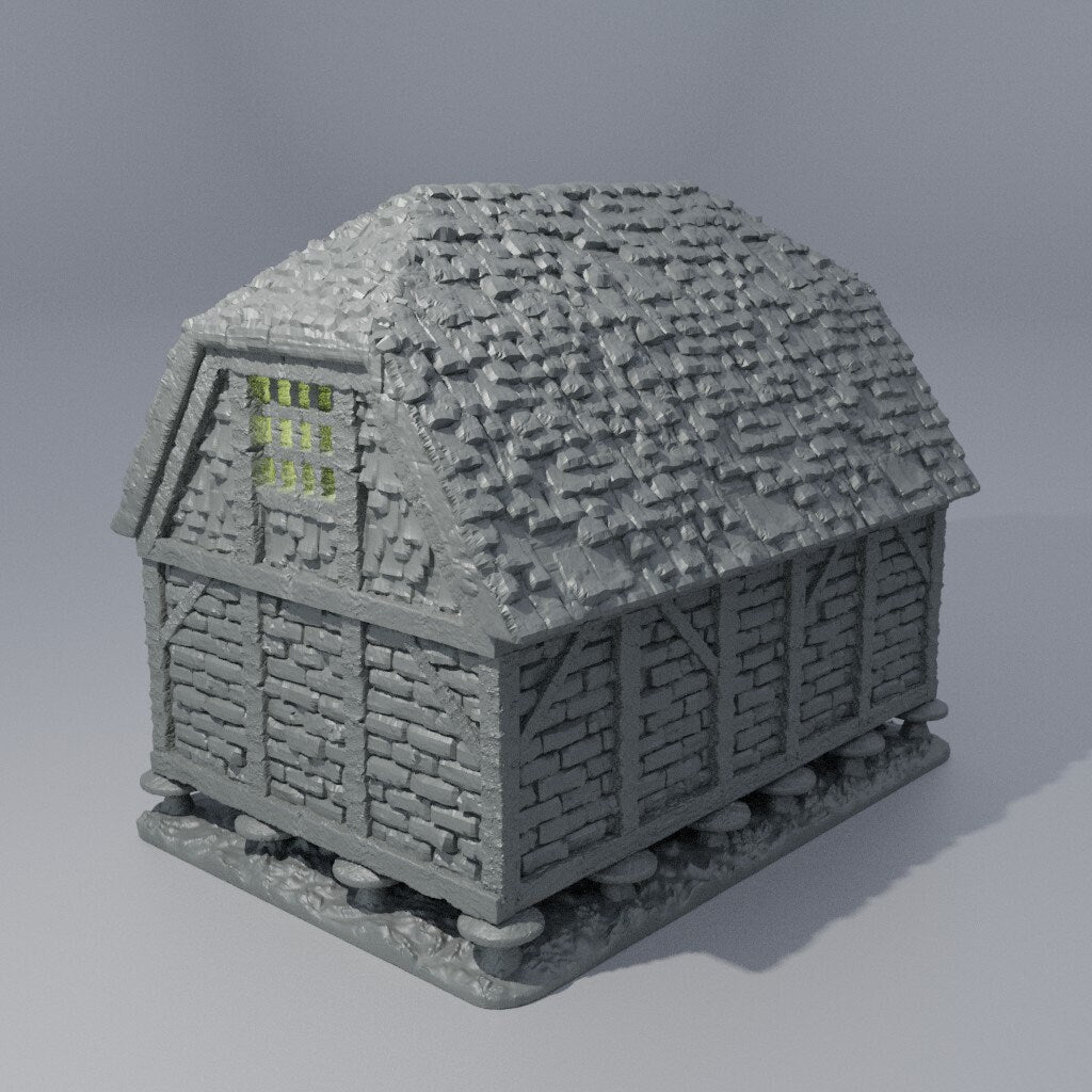 Medieval DnD Granary Miniature Terrain for Dungeons and Dragons, D&D, D and D, Tabletop RPG Terrain