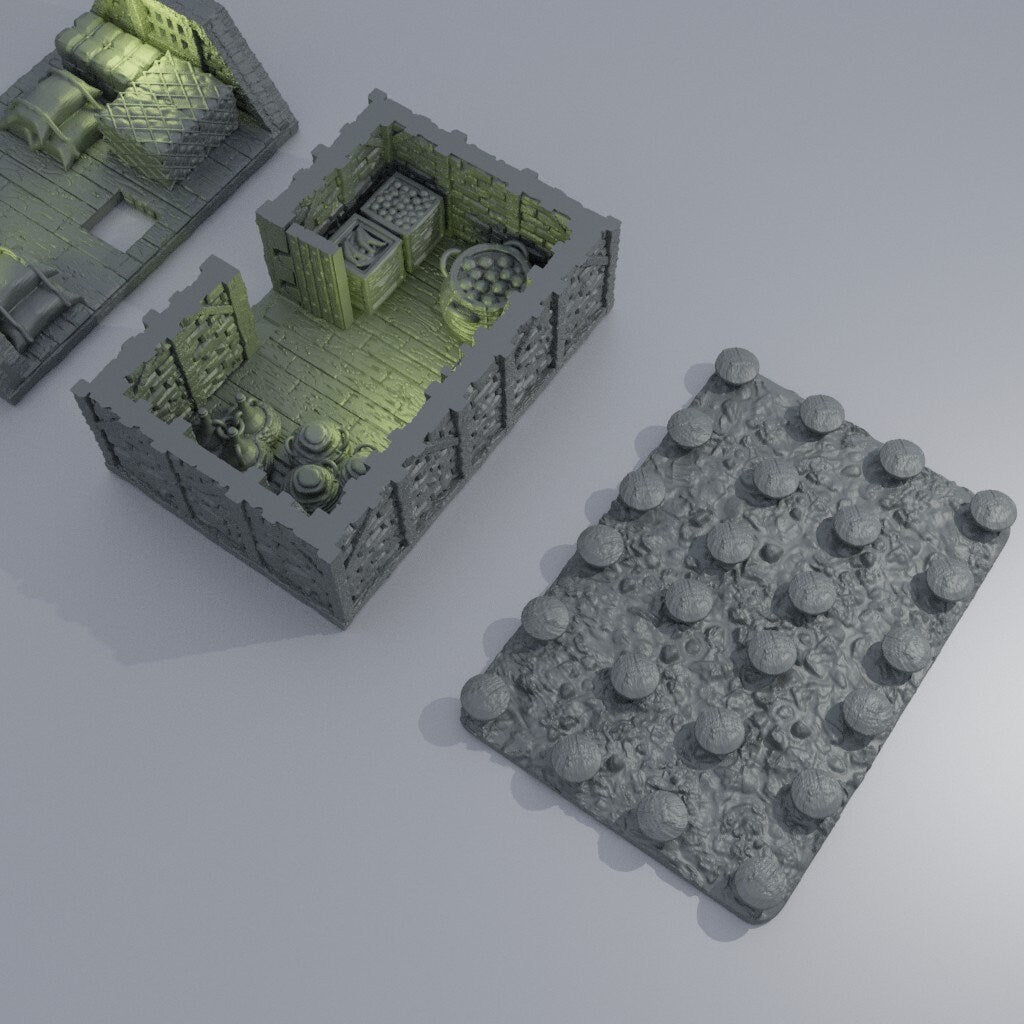 Medieval DnD Granary Miniature Terrain for Dungeons and Dragons, D&D, D and D, Tabletop RPG Terrain