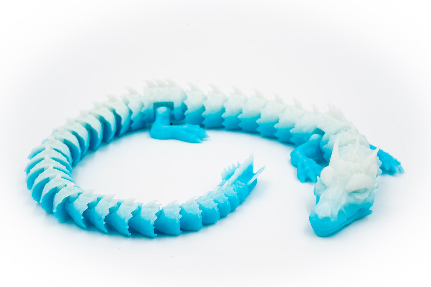 Ice Dragon Articulating, Flexible Ice Dragon, 3D Printed Dragon, 19 inches Long!