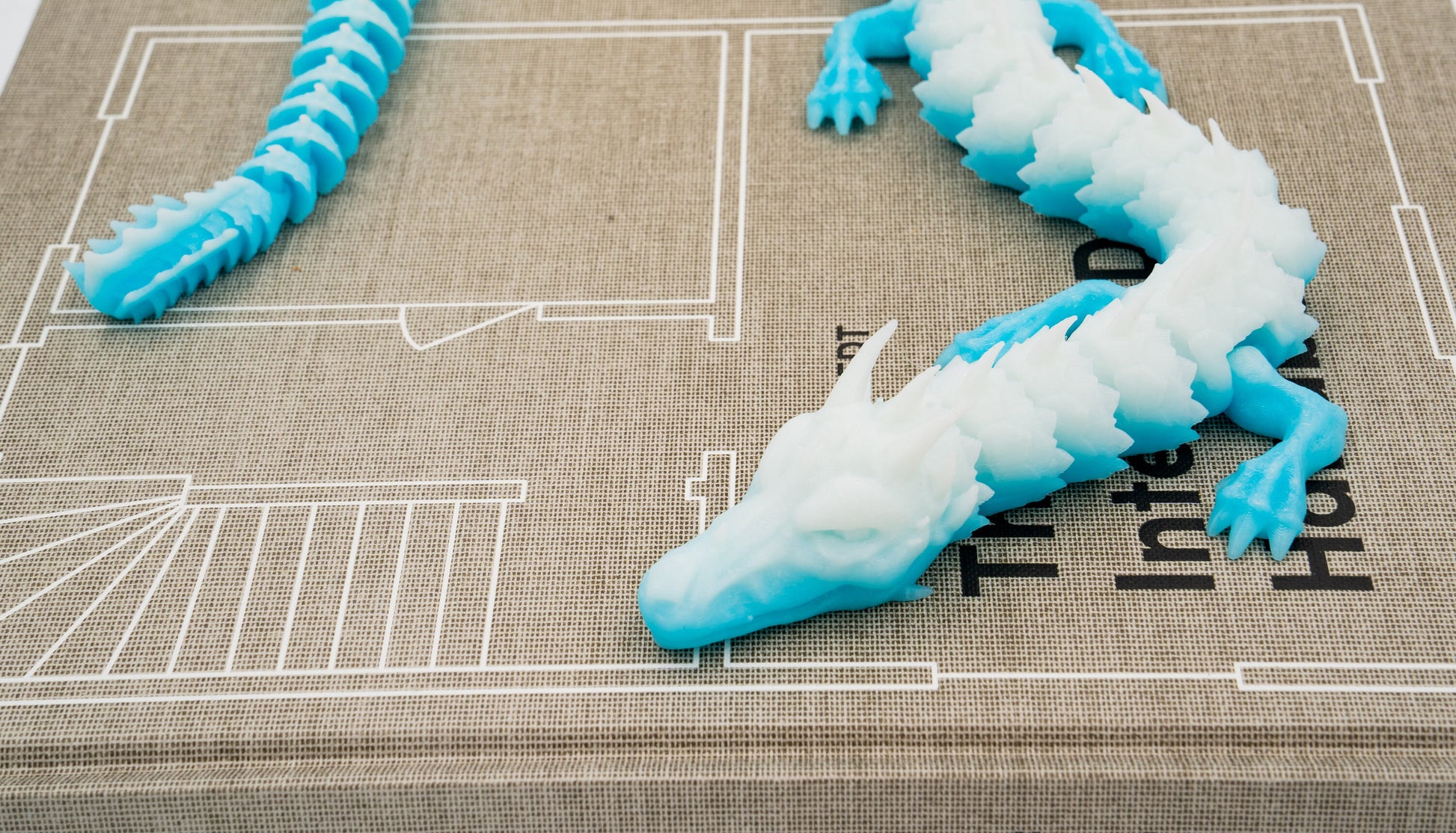 Ice Dragon Articulating, Flexible Ice Dragon, 3D Printed Dragon, 19 inches Long!