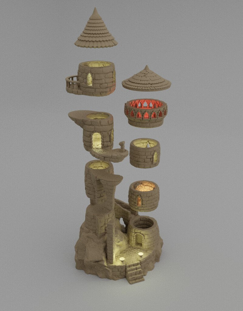 Wizard's Tower DnD Miniature Terrain for Dungeons and Dragons, D&D, D and D, Wargaming, Tabletop