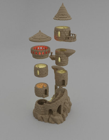 Wizard's Tower DnD Miniature Terrain for Dungeons and Dragons, D&D, D and D, Wargaming, Tabletop