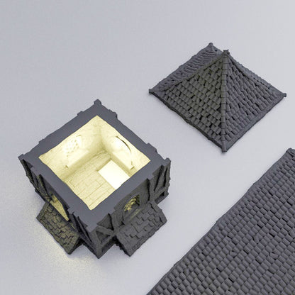 Medieval Jail DnD Miniature Terrain for Dungeons and Dragons, D&D, D and D Wargaming Tabletop Medieval Prison, 28mm