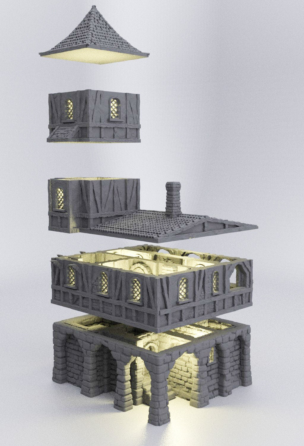 Medieval Jail DnD Miniature Terrain for Dungeons and Dragons, D&D, D and D Wargaming Tabletop Medieval Prison, 28mm