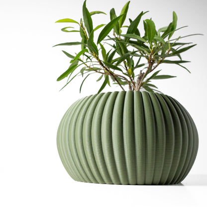 Modern Ribbed Planter Pot - Unique Eco-Friendly Indoor Plant Pot for Succulents & Small and Medium Sized Plants- 3D Printed