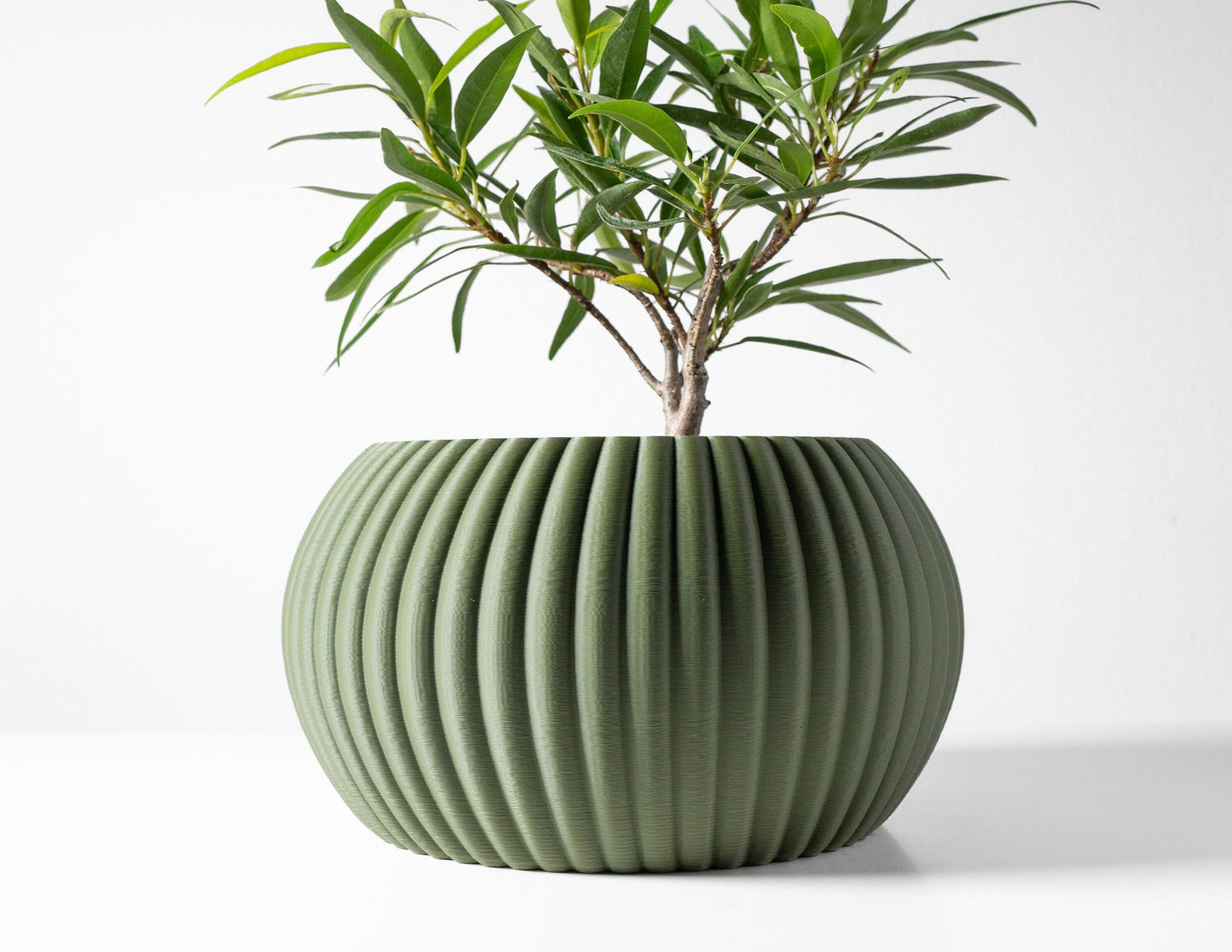 Modern Ribbed Planter Pot - Unique Eco-Friendly Indoor Plant Pot for Succulents & Small and Medium Sized Plants- 3D Printed