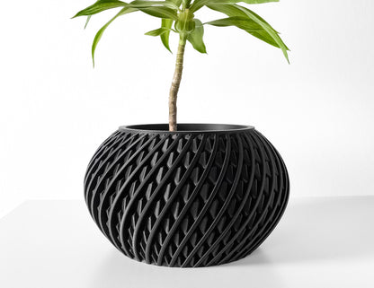 Modern Round Planter Pot - Minimalist Home Decor for Small & Medium Plants, Indoor Gardening Plant Lover Gift