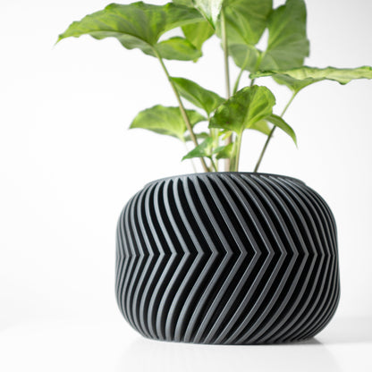 Modern Round Planter Pot - Minimalist Home Decor for Small & Medium Plants, Indoor Gardening Plant Lover Gift