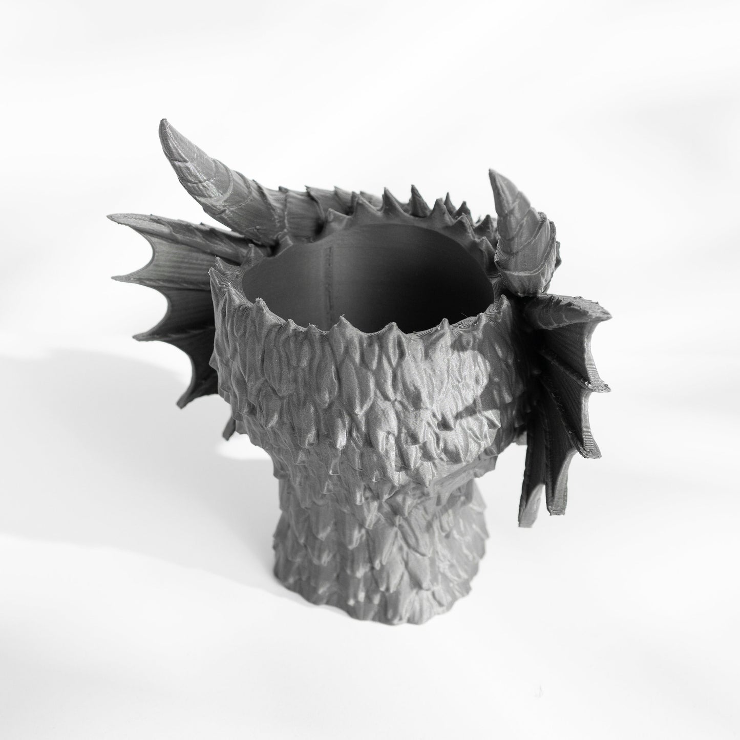 Majestic Dragon Head Planter with Integrated Drainage - Unique 3D Printed Garden Decor