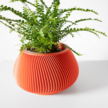 Modern Round Planter Pot - Minimalist Home Decor for Small & Medium Plants, Indoor Gardening Plant Lover Gift