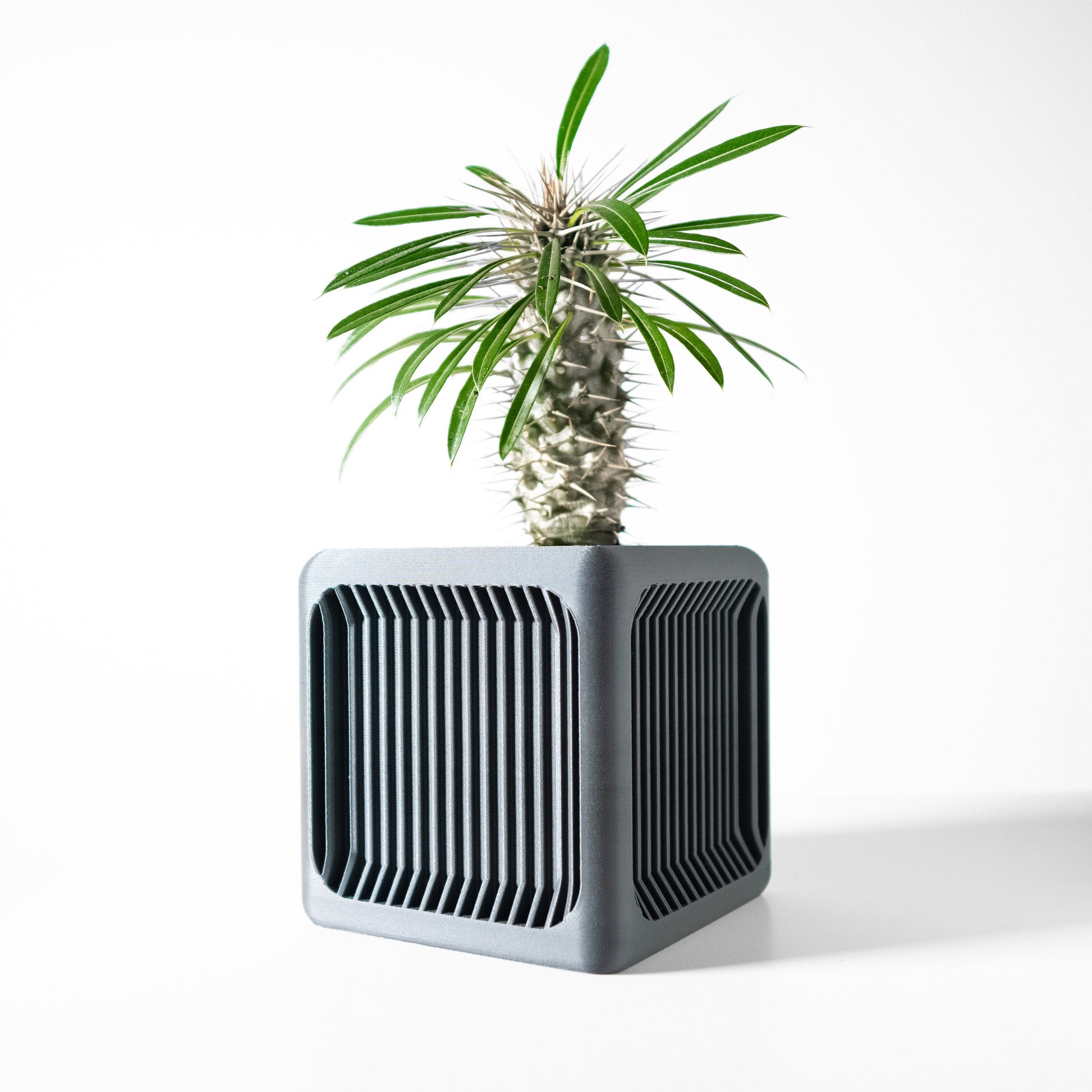 Modern Box Planter Pot - Unique Home Decor for Small & Medium Plants, Indoor Gardening Plant Lover Gift