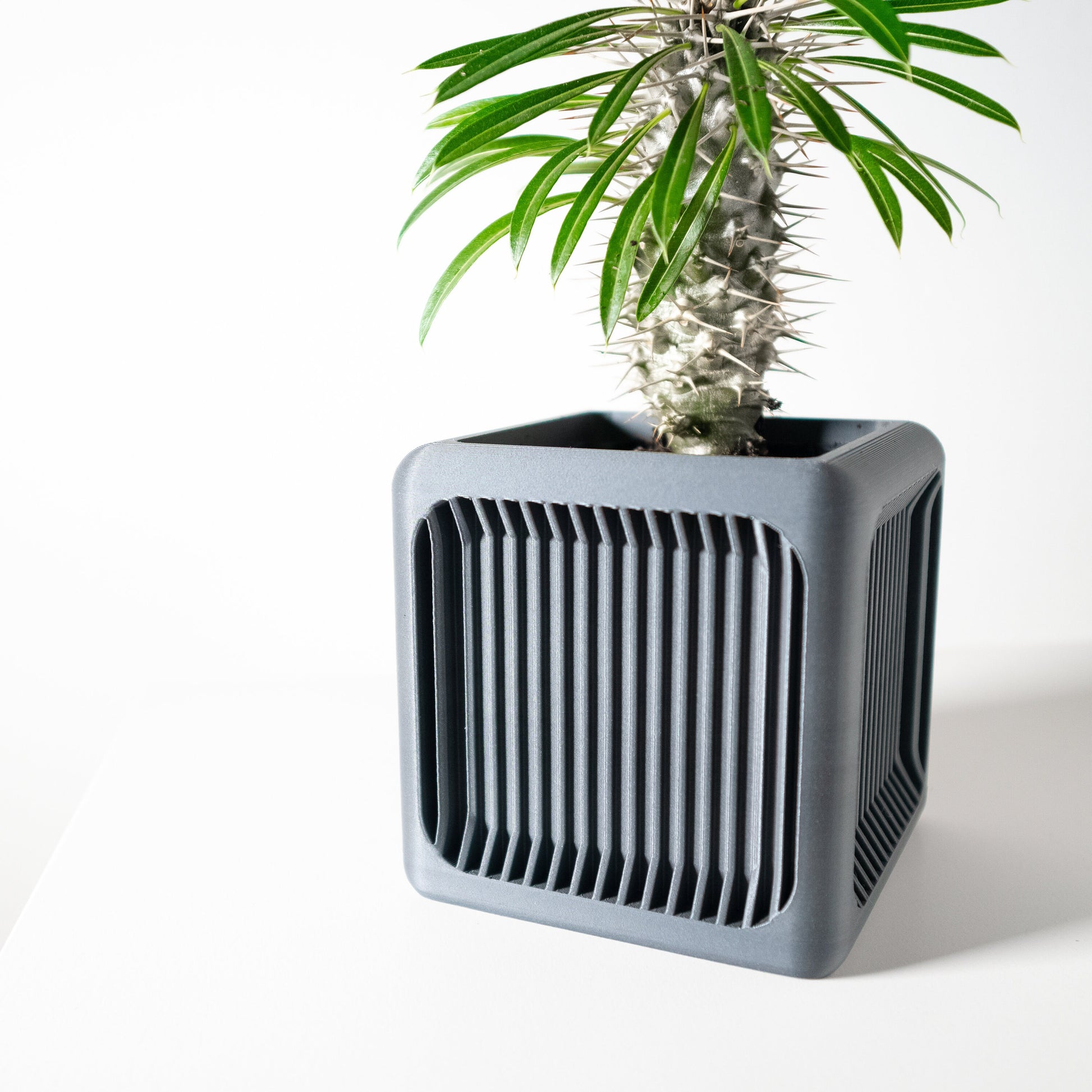 Modern Box Planter Pot - Unique Home Decor for Small & Medium Plants, Indoor Gardening Plant Lover Gift