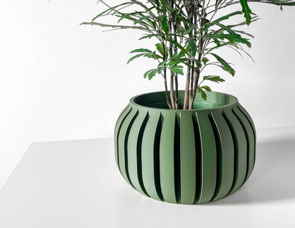 Modern Round Planter Pot - Minimalist Home Decor for Small & Medium Plants, Indoor Gardening Plant Lover Gift