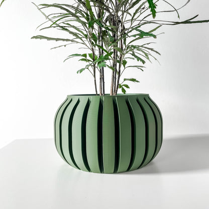 Modern Round Planter Pot - Minimalist Home Decor for Small & Medium Plants, Indoor Gardening Plant Lover Gift