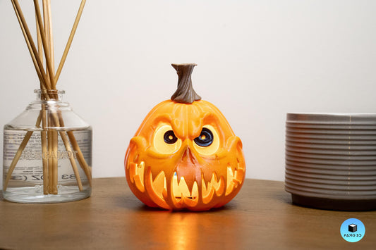 Spooky Jack o' Lantern (Included tealight), Pumpkin Tea Light Holder, Halloween Pumpkin Lantern, Outdoor Safe