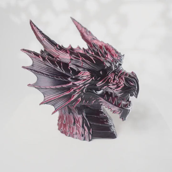 Majestic Dragon Head Planter with Integrated Drainage - Unique 3D Printed Garden Decor