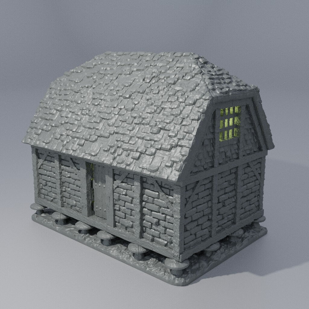 Medieval DnD Granary Miniature Terrain for Dungeons and Dragons, D&D, D and D, Tabletop RPG Terrain