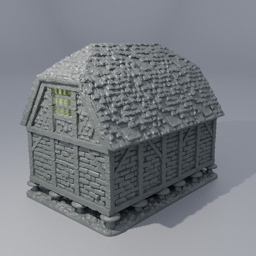 Medieval DnD Granary Miniature Terrain for Dungeons and Dragons, D&D, D and D, Tabletop RPG Terrain