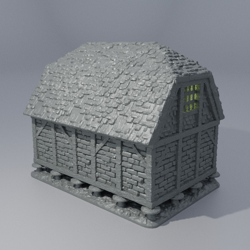 Medieval DnD Granary Miniature Terrain for Dungeons and Dragons, D&D, D and D, Tabletop RPG Terrain