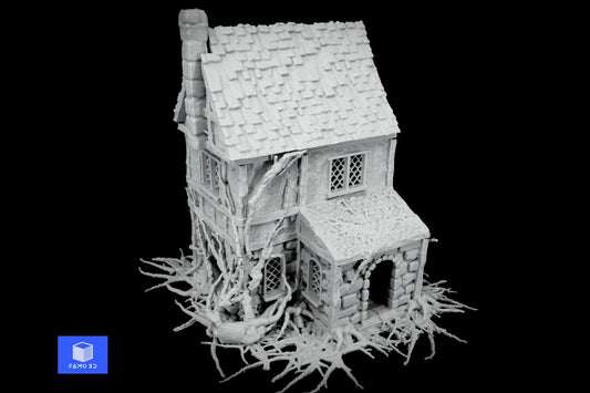 Corrupted Farmhouse Terrain for Dungeons and Dragons, 28mm Miniature Terrain, Wargaming Terrain