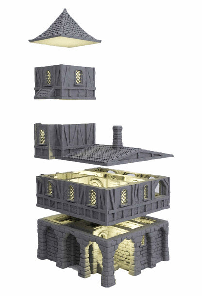 Medieval Jail Dnd Terrain, Medieval Prison Terrain for 28mm DnD Miniatures, Tabletop Terrain