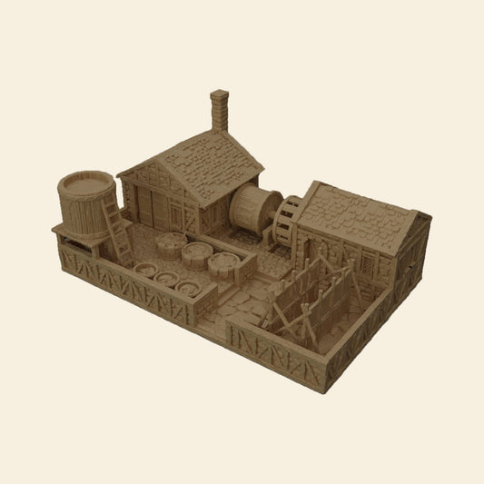 Medieval Tannery DnD Terrain, Medieval Terrain for Dungeons and Dragons