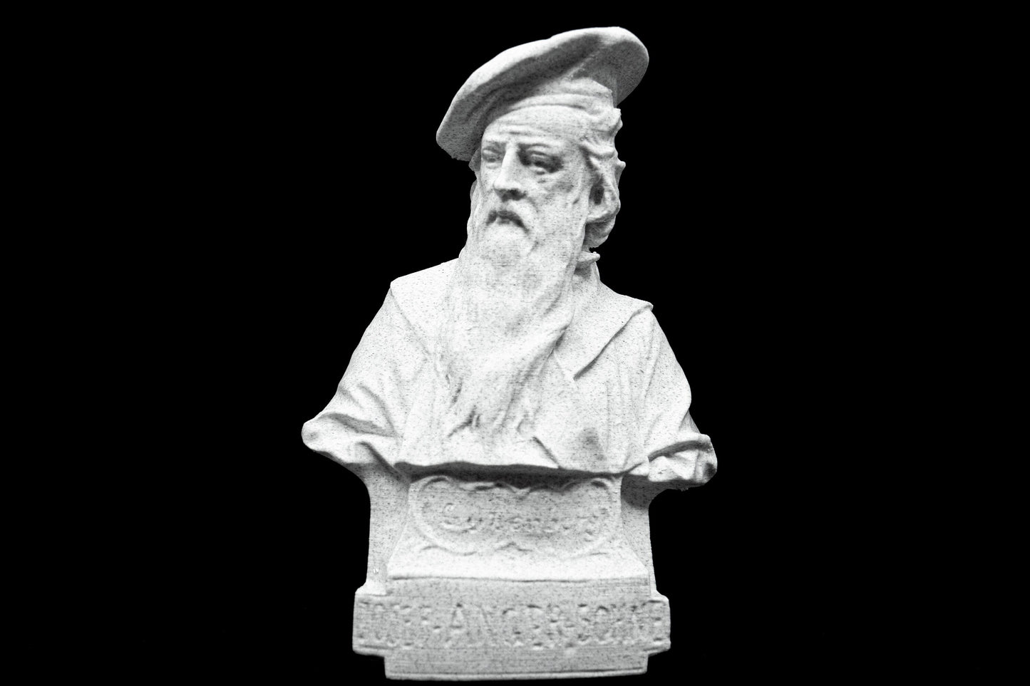 Gutenberg Bust, Josef Anger & Sohne, Johannes Gutenberg Bust, Desktop Sized Bust, Famous Inventor and Engineer Statue (7in Height)