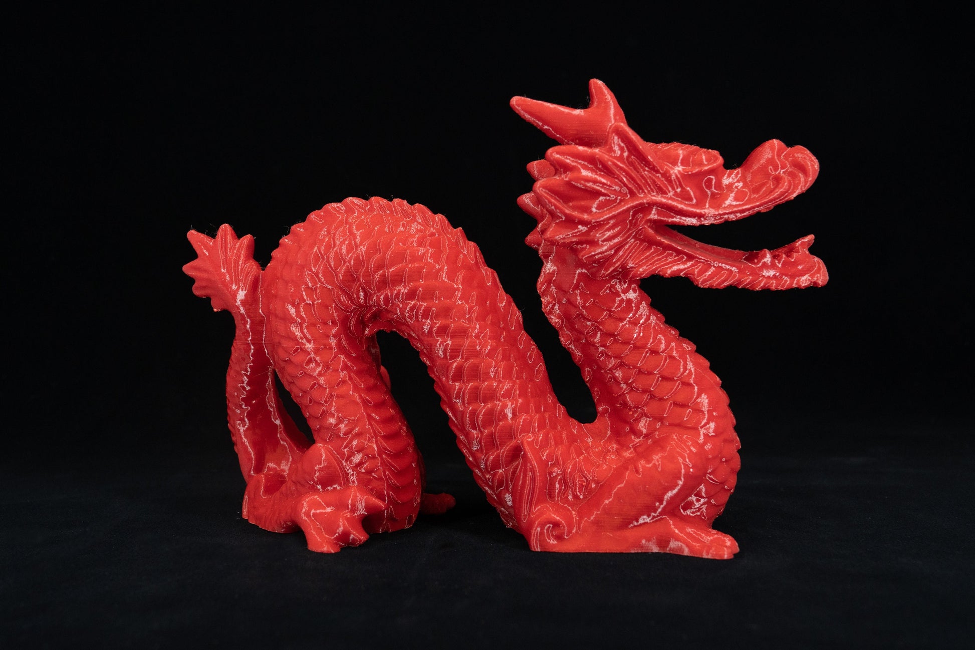 Chinese Dragon (龙) Statue, Red Dragon Statue