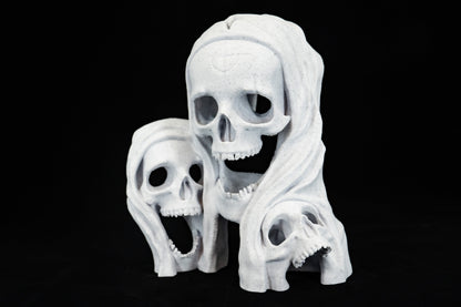 Aquarium Skull Cave, Three skulls for fish tank, Halloween Decoration, Aquarium Tested