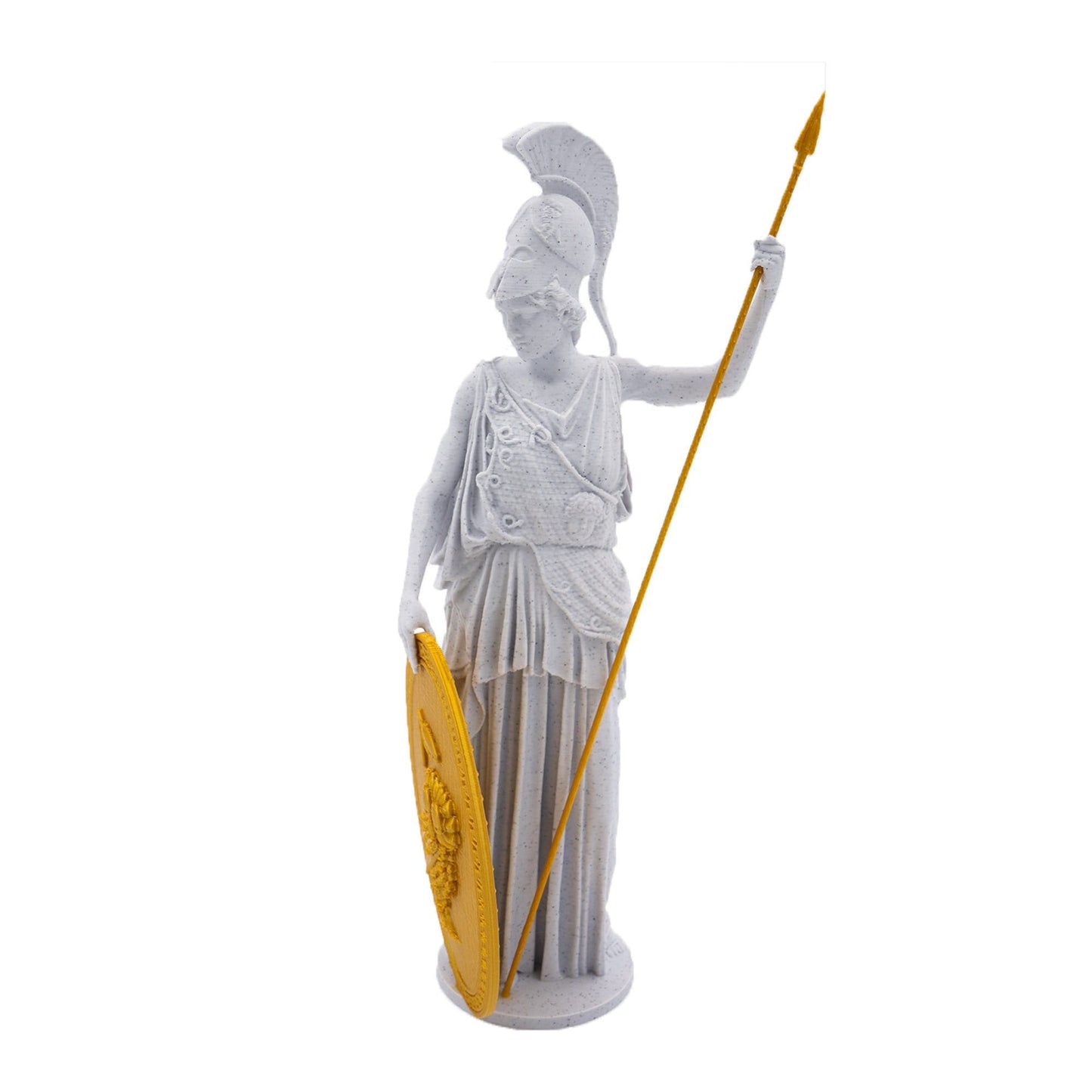 Athena 9.5" Statue w/ Golden Spear and Shield, Greek Goddess of War, Athene City Proctress