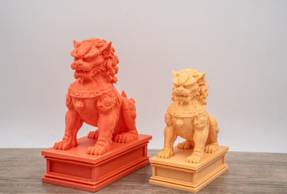 Desktop Chinese Imperial Guardian Lion Figure (石獅), Stone Lion Desk Decoration, Bookshelf Figure, Chinese “Foo Dog”