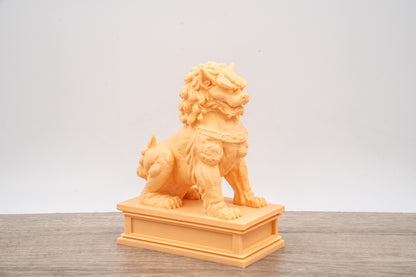 Desktop Chinese Imperial Guardian Lion Figure (石獅), Stone Lion Desk Decoration, Bookshelf Figure, Chinese “Foo Dog”