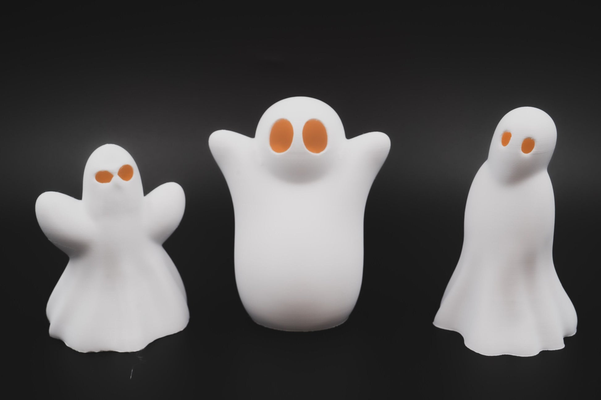 Ghost Halloween Decoration Trio, Funny Vintage Ghost Trio, Electronic tealights Inlcuded